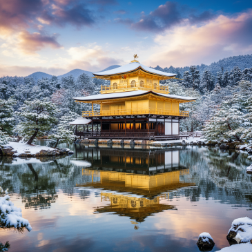 temple in Japan in winter