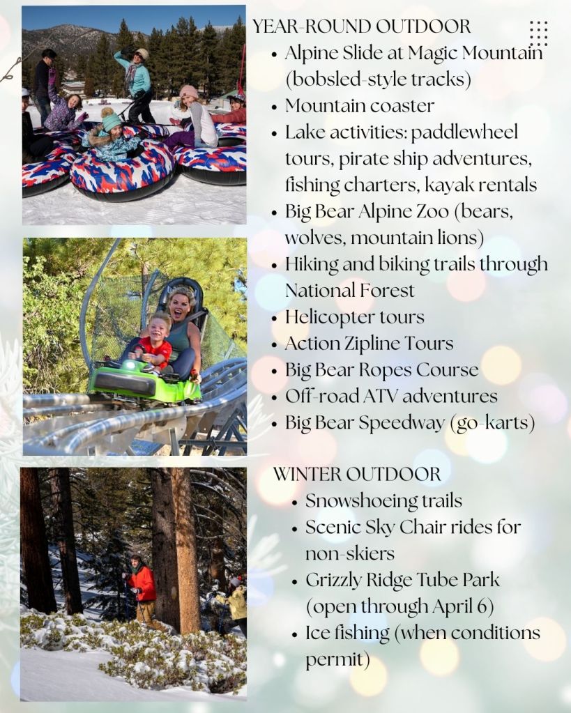 activities big bear destination